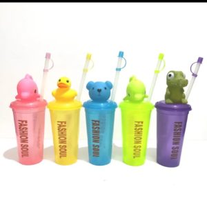 Vaso plastico c/Pajilla-Version toping muñecos
