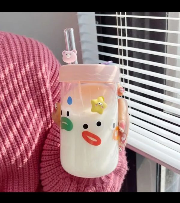 Vaso de Vidrio-Version Kawaii Ojos locos - Image 4