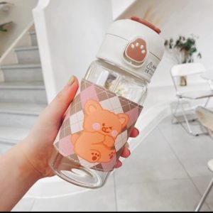 Botella Agua Osito Kawaii-Version Vidrio