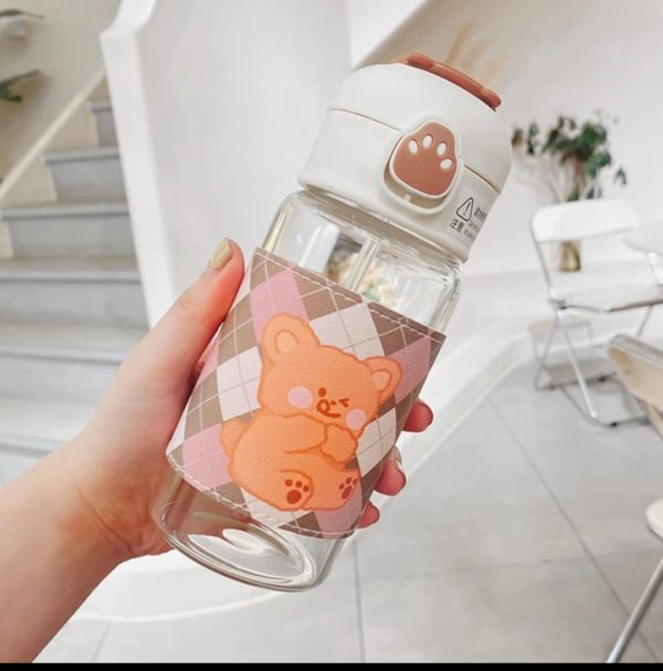 Botella Agua Osito Kawaii-Version Vidrio