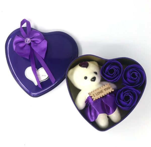 Caja Corazon c/Adorno Oso Rosas FLRST-244404 - Image 3