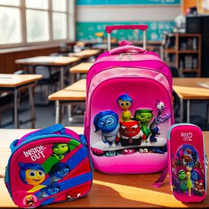 Combo Escolar Intensamente 2 con Rodines - Bulto, Lonchera y Cartuchera.