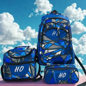 Trío de Bolso Juvenil Geométrico - 4 Cierres