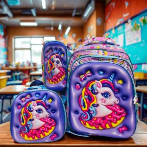 Set Escolar Pony Unicornio - Diseño 3D