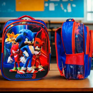 Mochila Escolar Sonic the Hedgehog 3 - Triple Compartimento