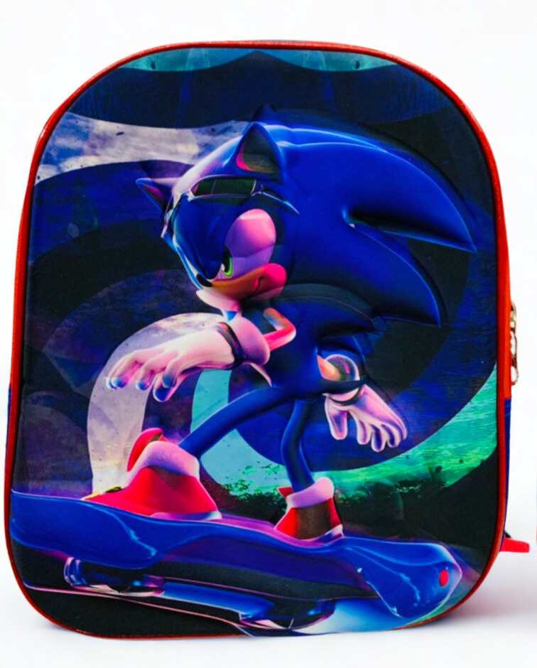 Sonic (Skate) Mochila Infantil Sonic Hoverboard – 32cm, 2 Cierres.