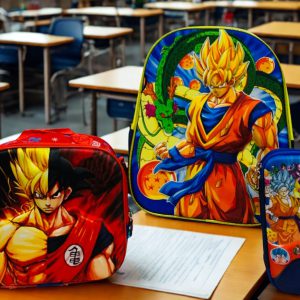 Set Escolar Trío Dragon Ball Goku – Mochila (2 Cierres), Lonchera y Cartuchera
