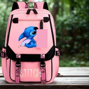 Bolso de Tela Grande Stitch & Angel - Diseño Premium