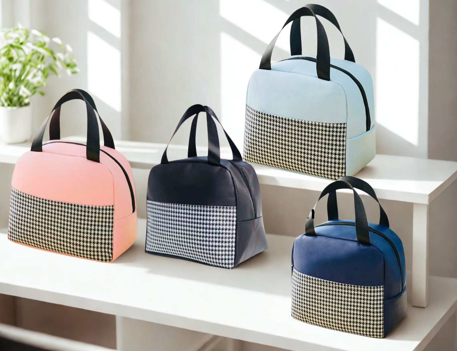 Lonchera con Forro de Aluminio - Diseño Pata de Gallo