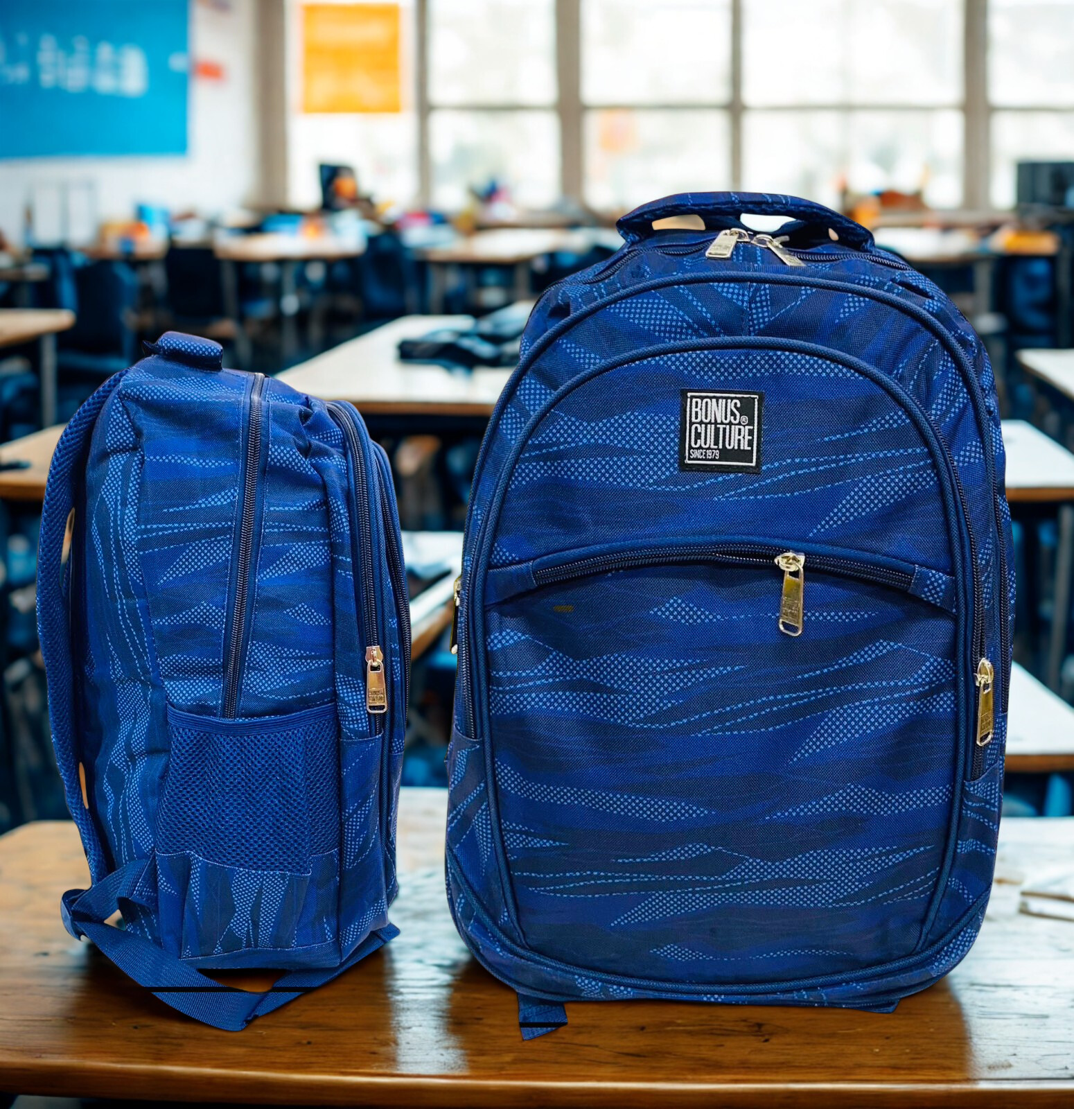 Blue Pattern: Un diseño elegante y moderno en tonos azules con texturas geométricas.