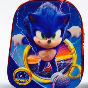 Mochila Infantil Sonic "Live Action" – 32cm, 2 Cierres