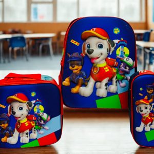 Set Escolar Paw Patrol: Combo 3-en-1 de Bulto, Lonchera y Cartuchera – ¡Listos para la Acción!