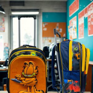 Mochila de Rodines Garfield: 3 Cierres y Ruedas de Goma