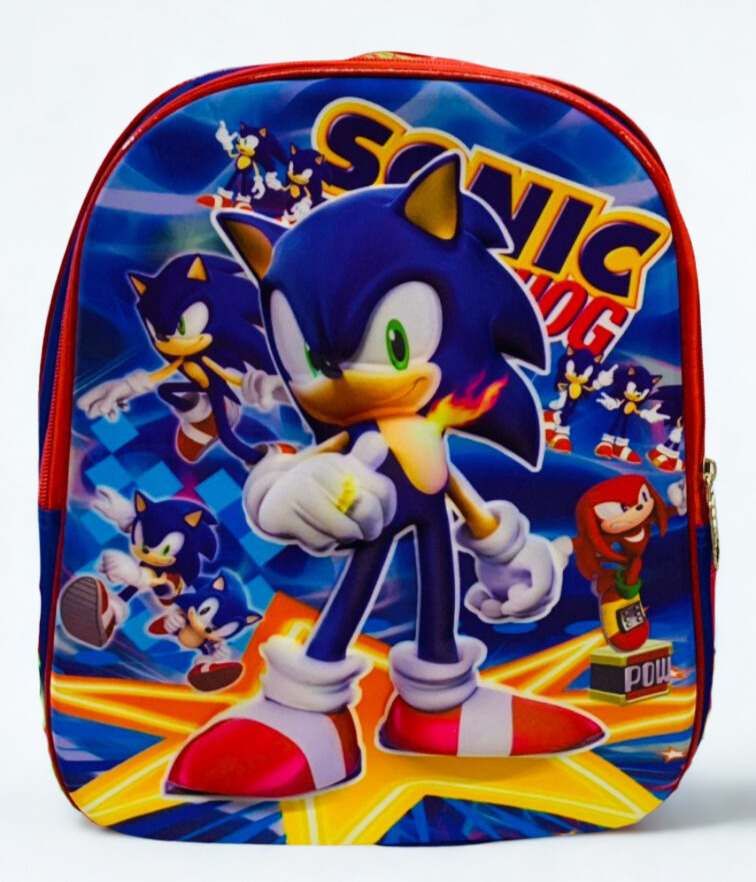 Mochila Infantil Sonic the Hedgehog – 32cm con 2 Cierres.