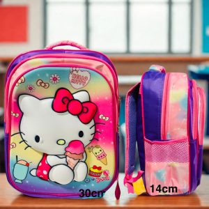 Bolso Escolar Hello Kitty Ice Cream - Triple Compartimento.
