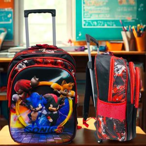 Mochila de Rodines Sonic 3: 3 Cierres y Ruedas de Goma