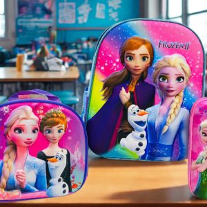 Combo Infantil Frozen II: Mochila, Lonchera y Cartuchera