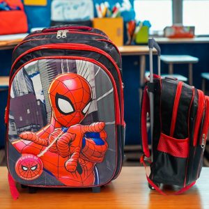 Bulto con Rodines de Spider-Man - 3 Compartimentos (40x30 cm)